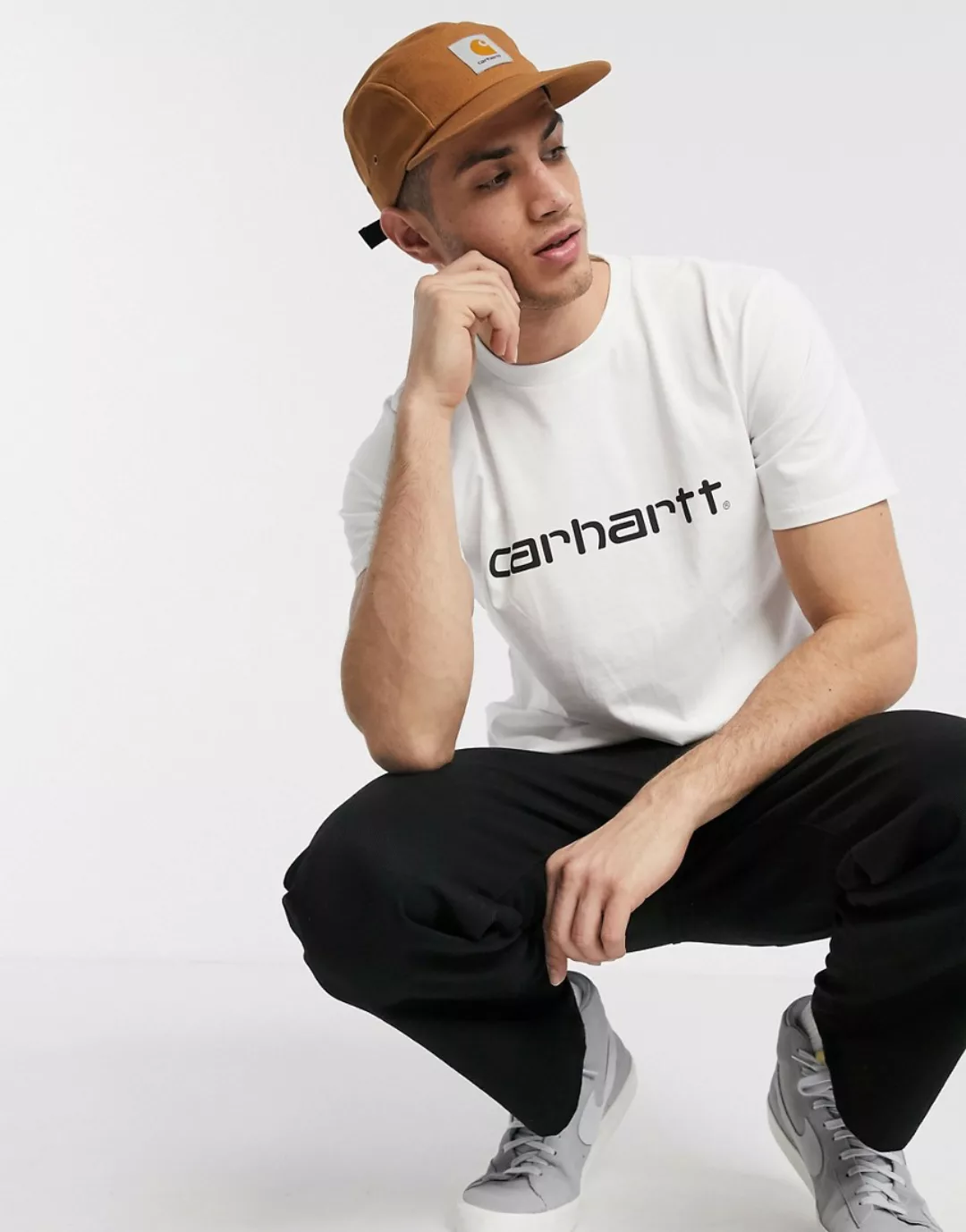 Carhartt WIP – T-Shirt mit Schriftzug in Weiß günstig online kaufen