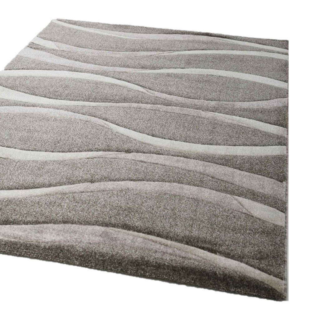 Vimoda Teppich Wohnzimmer hochwertiger Modern Wellenmuster, günstig online kaufen