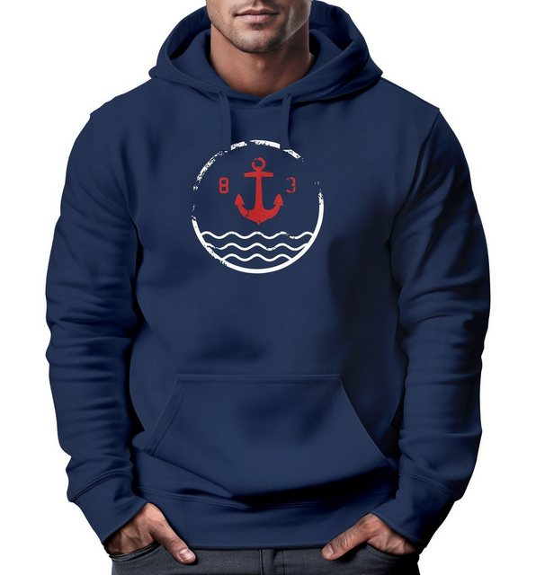 Neverless Hoodie Hoodie Herren Anker Vintage Kapuzen-Pullover Männer günstig online kaufen