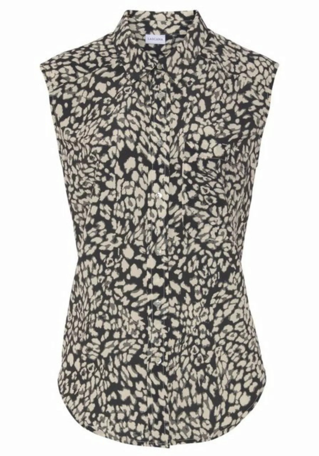 LASCANA Blusentop mit Knopfleiste und Animalprint, Damenbluse mit Hemdbluse günstig online kaufen