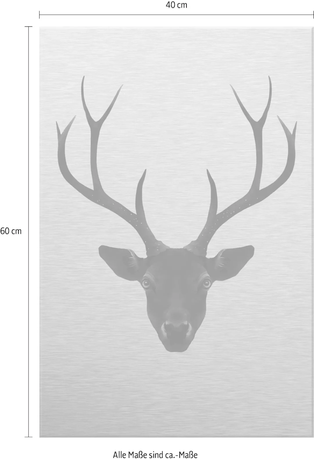 Wall-Art Metallbild »Ireland The Black Deer Schwarzer Hirsch«, Landschaften günstig online kaufen