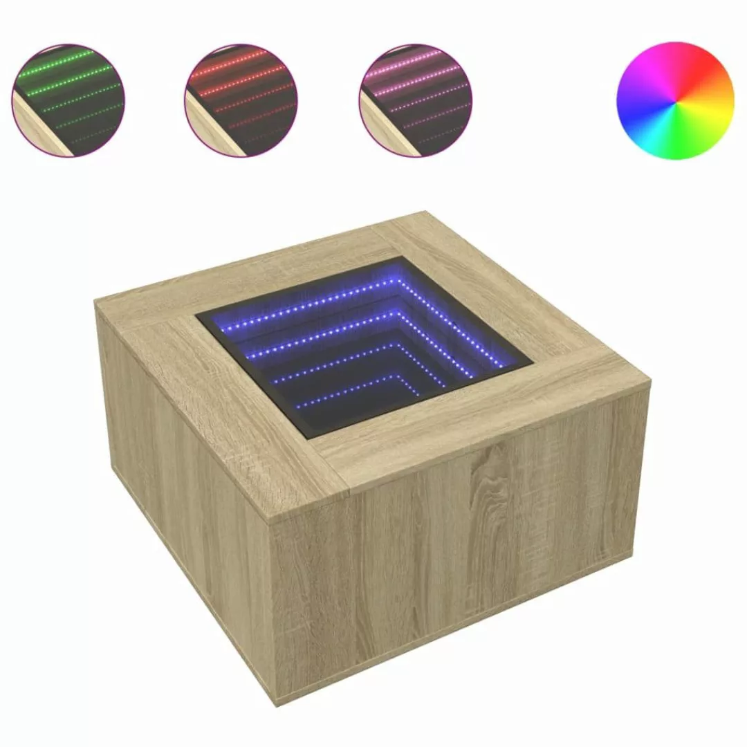 vidaXL Couchtisch LED-Couchtisch Sonoma-Eiche 60x60x40 cm günstig online kaufen