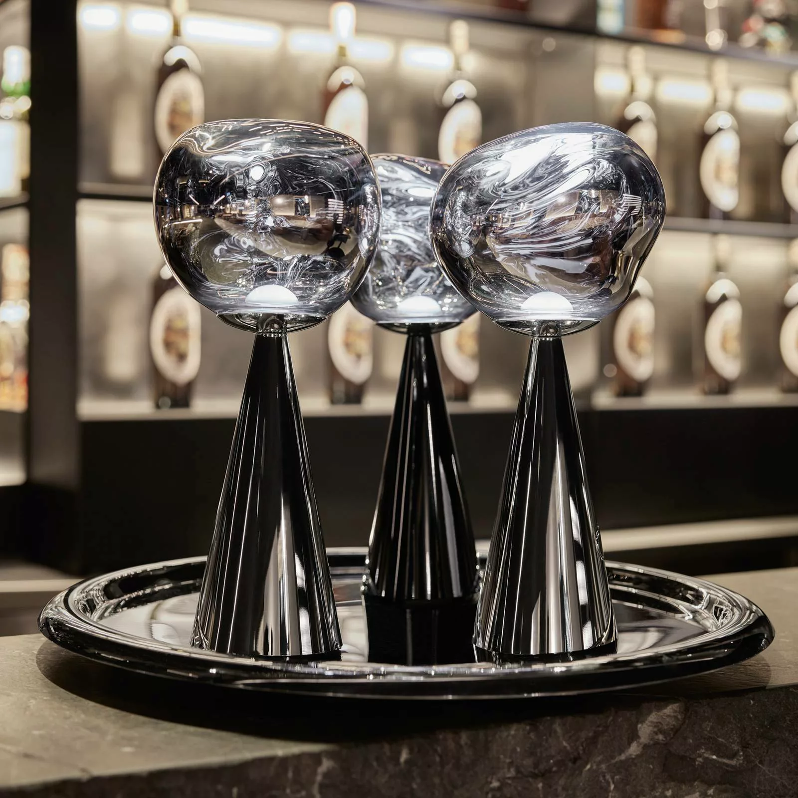 Tom Dixon Melt Portable Akku-Tischleuchte, silber günstig online kaufen