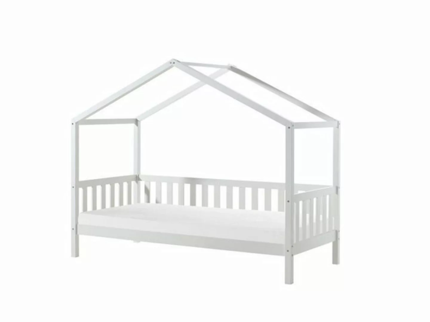 Natur24 Kinderbett Bett 210 x 170 x 97cm Kiefernholz Weiß günstig online kaufen