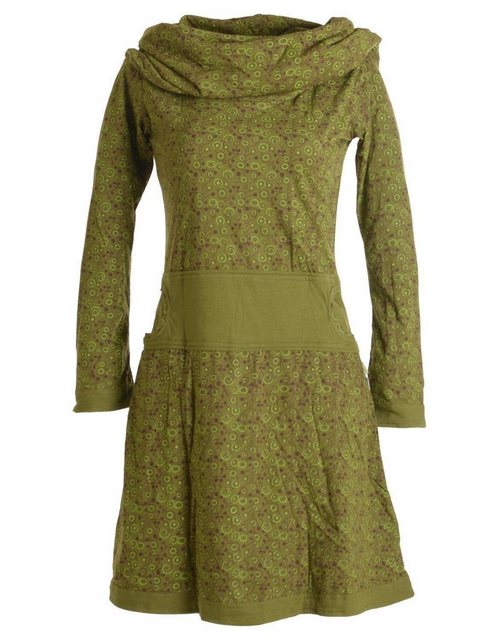 Vishes Jerseykleid Bedrucktes Kleid aus Baumwolle mit Schalkragen Ethno, Go günstig online kaufen