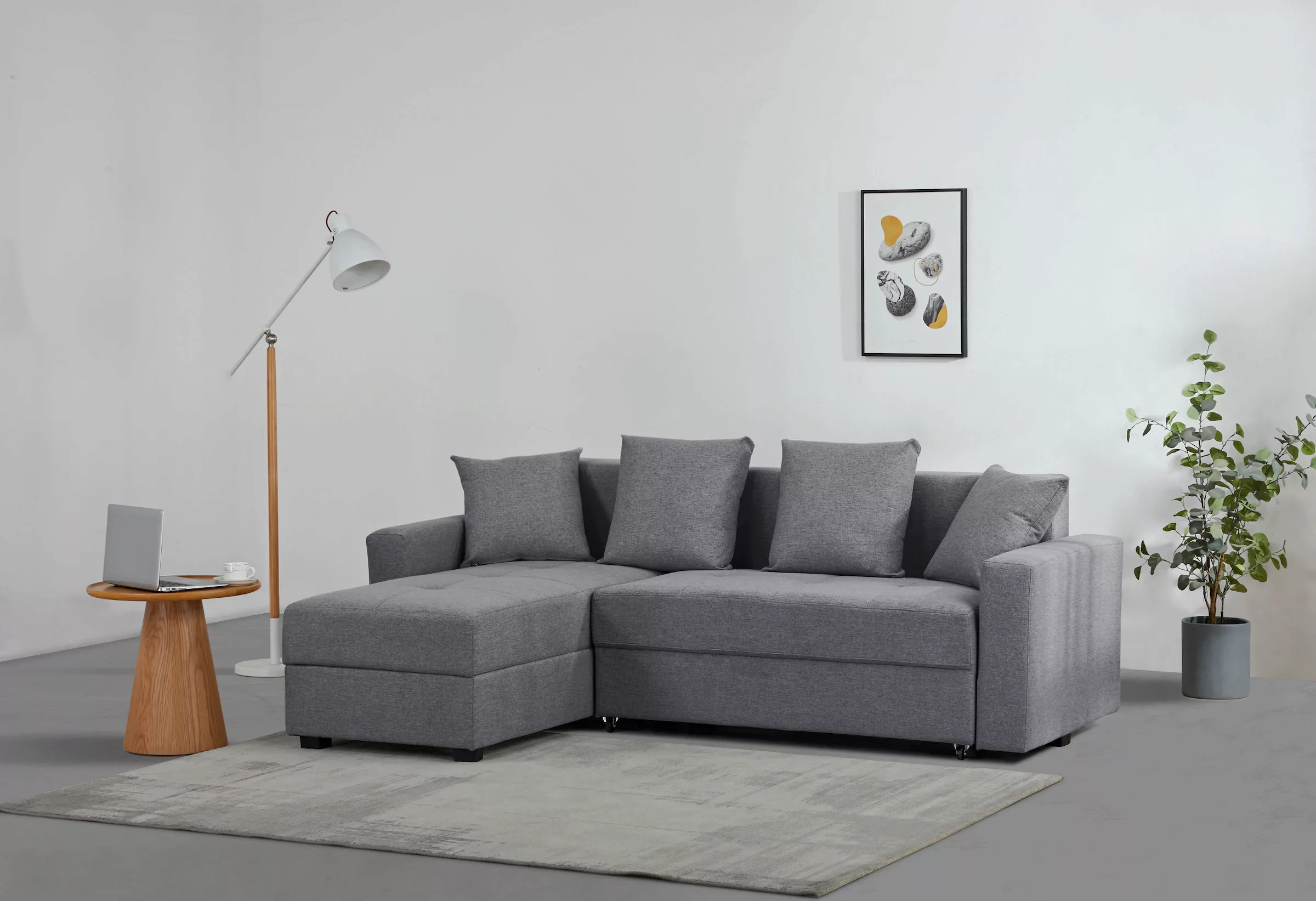 INOSIGN Ecksofa »KILLAM, 217 cm, L-Form, mit Schlaffunktion u. Bettkasten«, günstig online kaufen