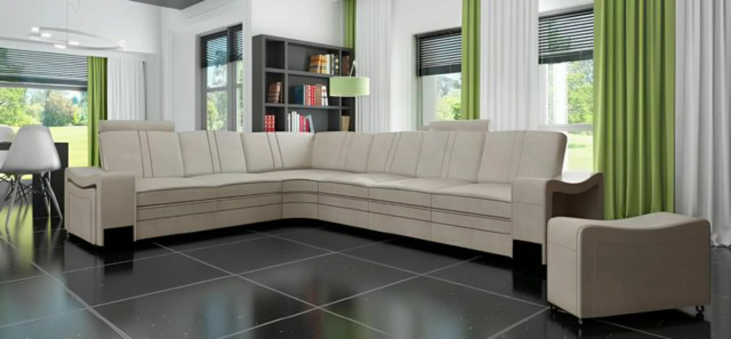 Xlmoebel Ecksofa Stoffsofa mit Polsterung und USB-Anschluss - Eckcouch mit günstig online kaufen