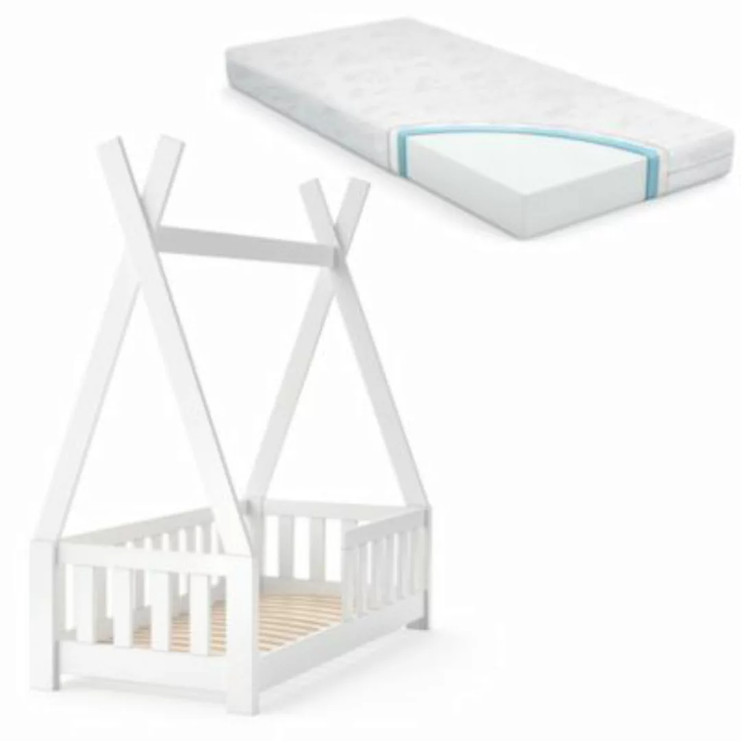 VitaliSpa Kinderbett TIPI 70 x 140 cm Weiß mit Matratze weiß günstig online kaufen