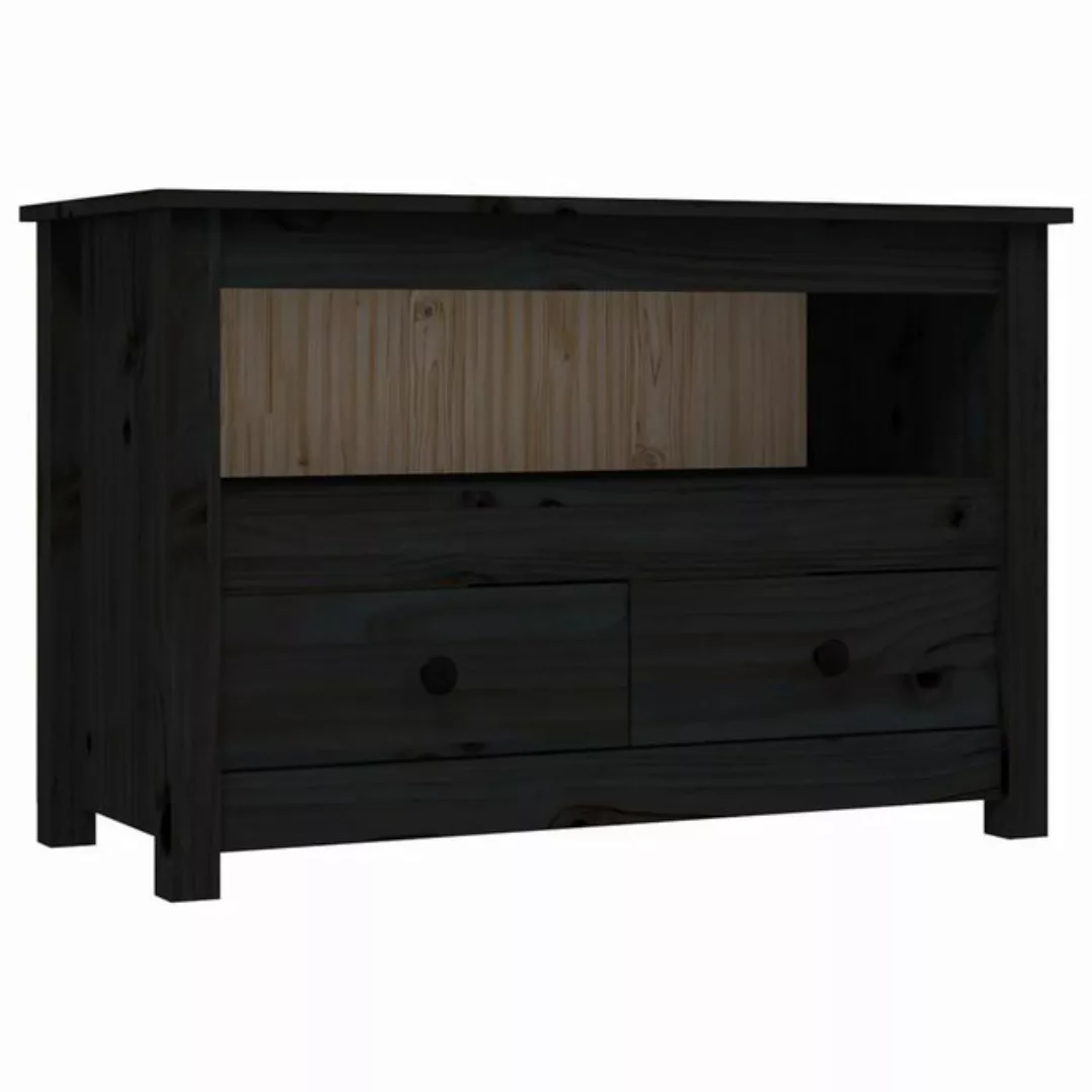 furnicato TV-Schrank Schwarz79x35x52 cm Massivholz Kiefer (1-St) günstig online kaufen