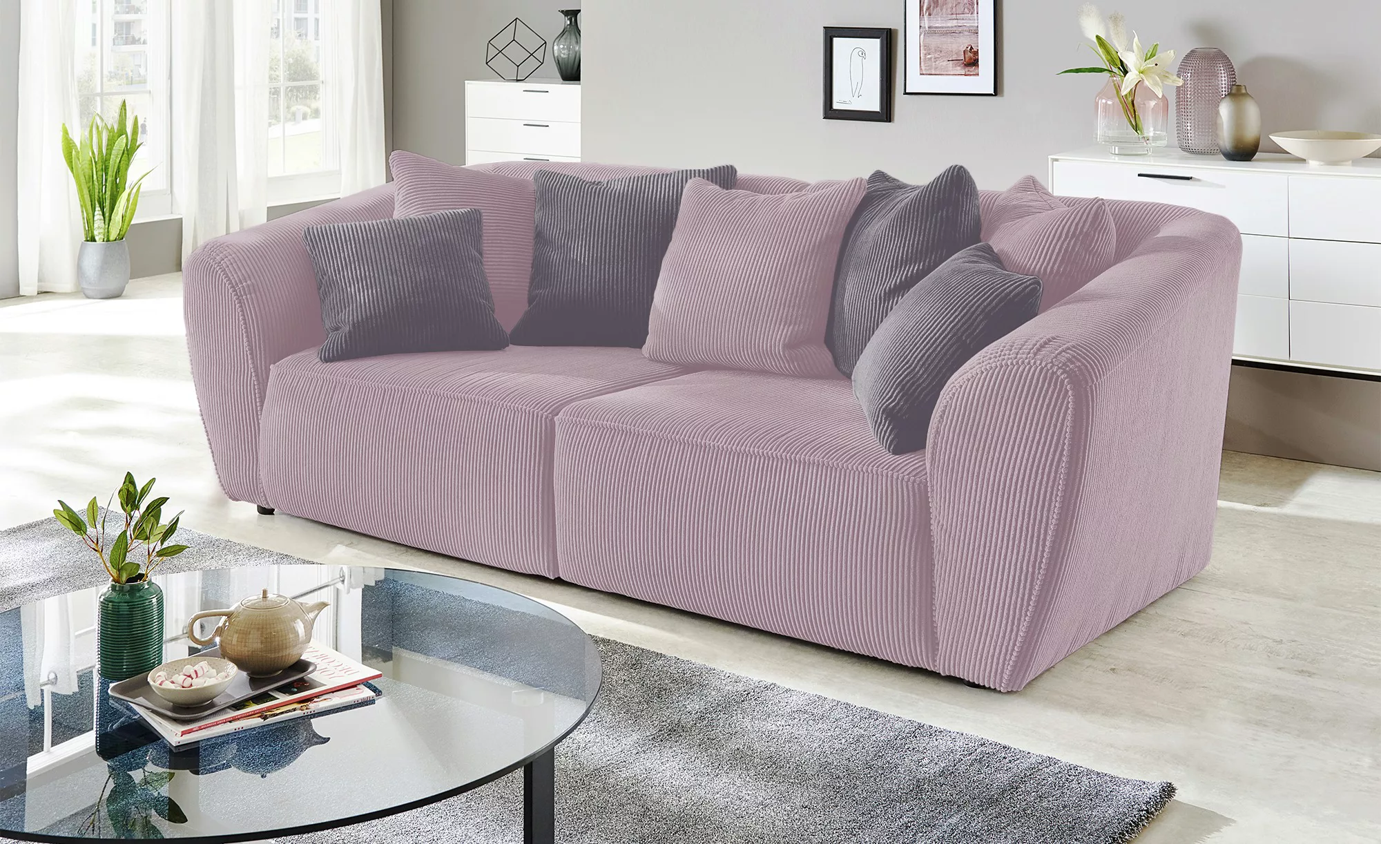 smart Big Sofa  Savita ¦ rosa/pink ¦ Maße (cm): B: 250 H: 81 T: 106 Polster günstig online kaufen