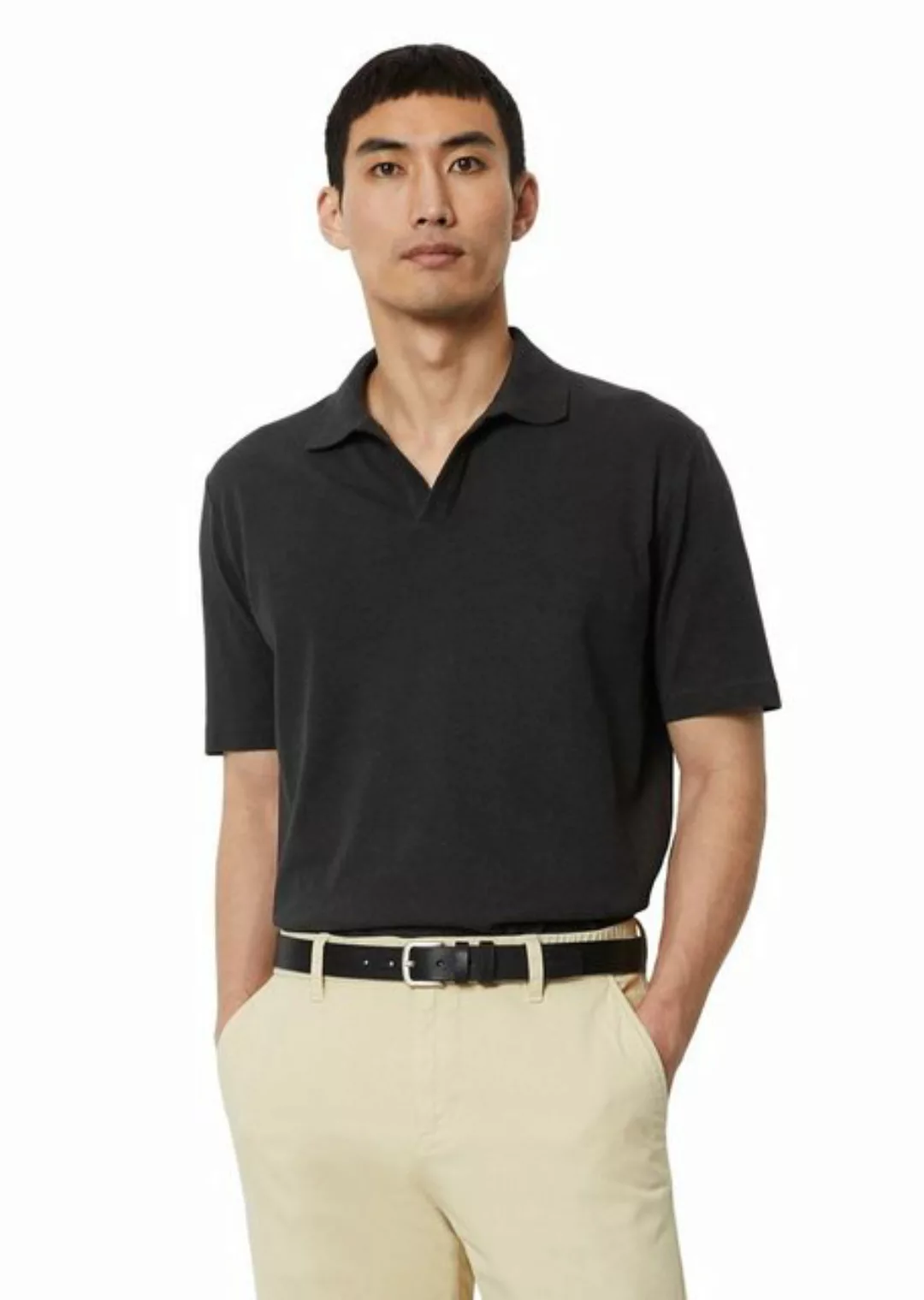 Marc O'Polo Poloshirt aus Bio-Baumwolle und Leinen günstig online kaufen