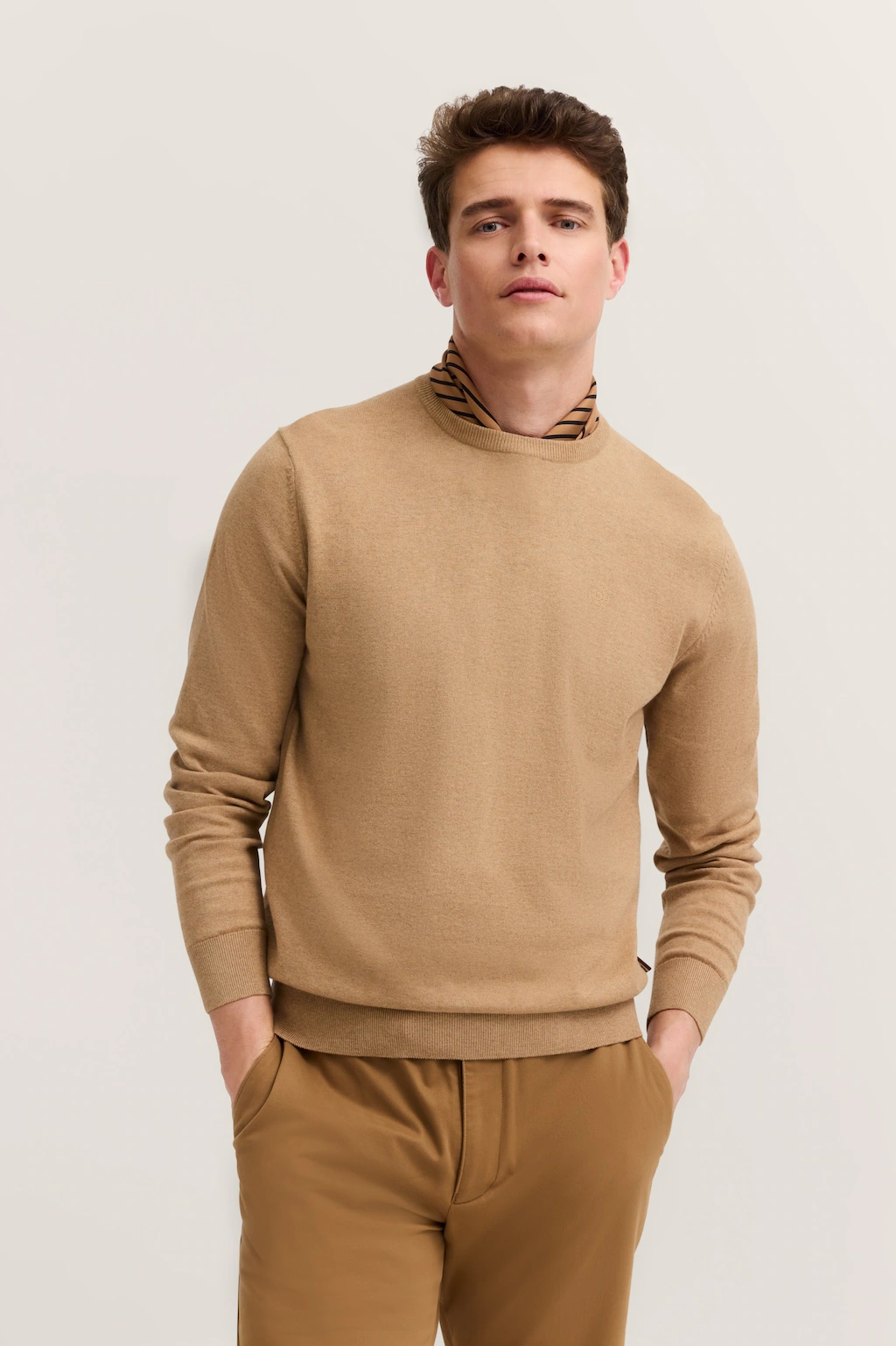 bugatti Rundhalspullover "Regular Fit", aus Baumwolle-Kaschmir-Mix günstig online kaufen