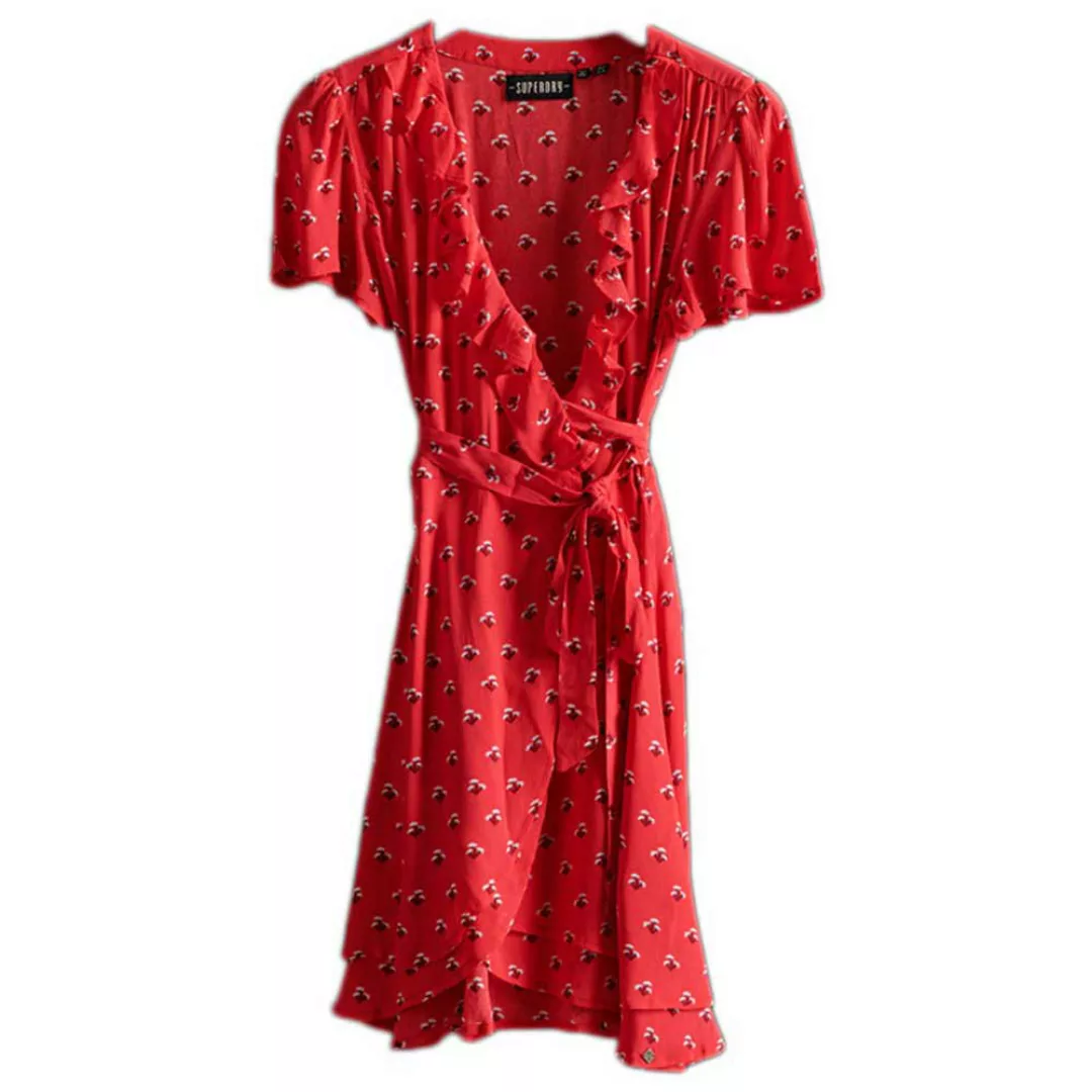 Superdry Summer Wrap Kurzes Kleid M Red Ditsy günstig online kaufen