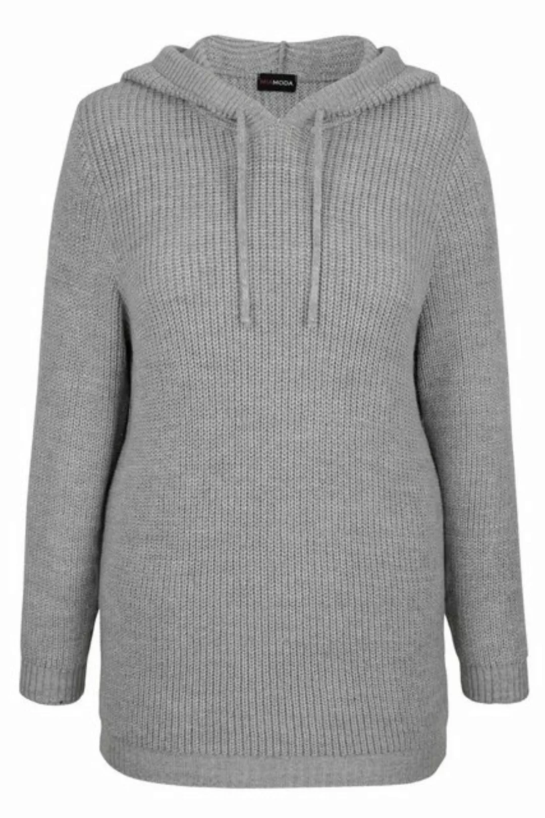 MIAMODA Strickpullover Pullover bequeme Passform schimmernder Feinstrick günstig online kaufen