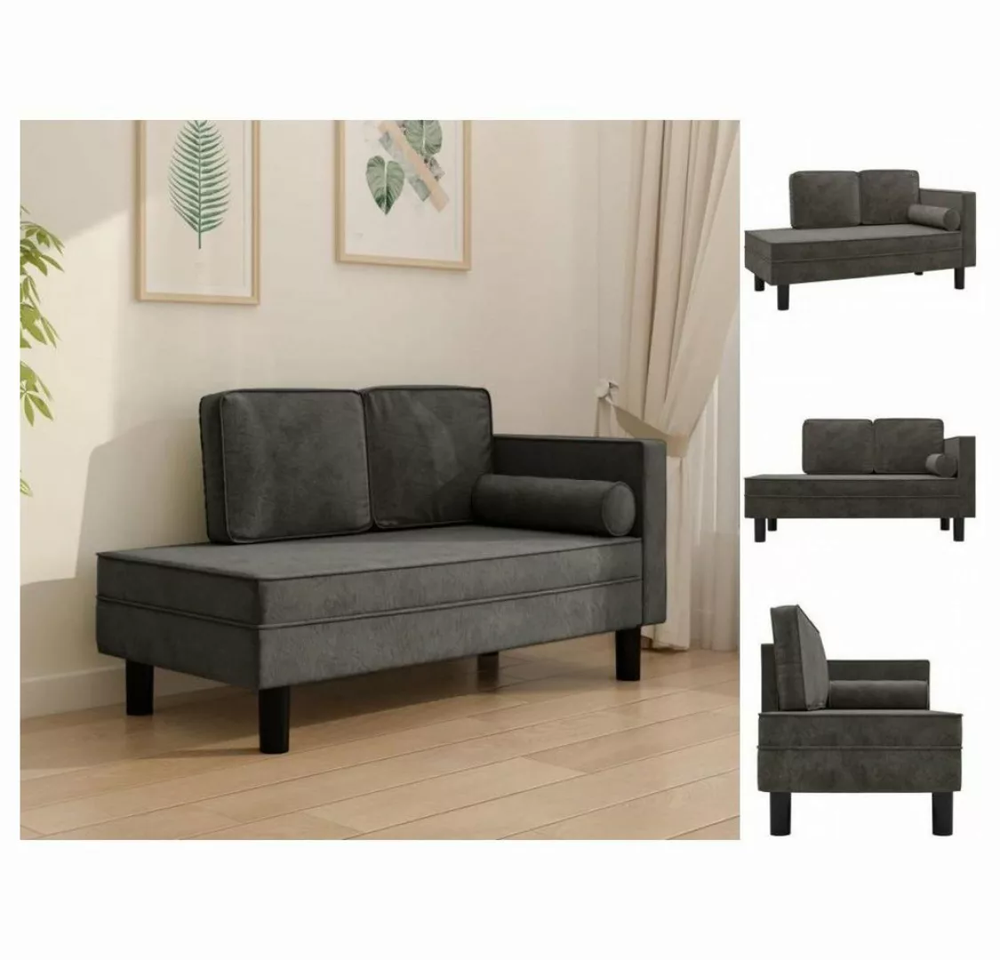 vidaXL Sofa Ottomane Liegesofa Recamiere Sofa Couch 2-Sitzer Dunkelgrau Sam günstig online kaufen