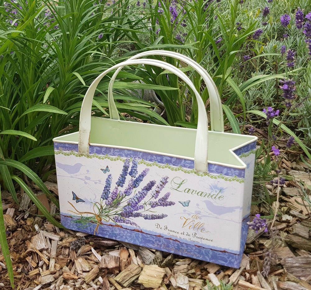 Ambiente Haus Übertopf "Lavendel - Tasche aus Metall", (1 St.) günstig online kaufen