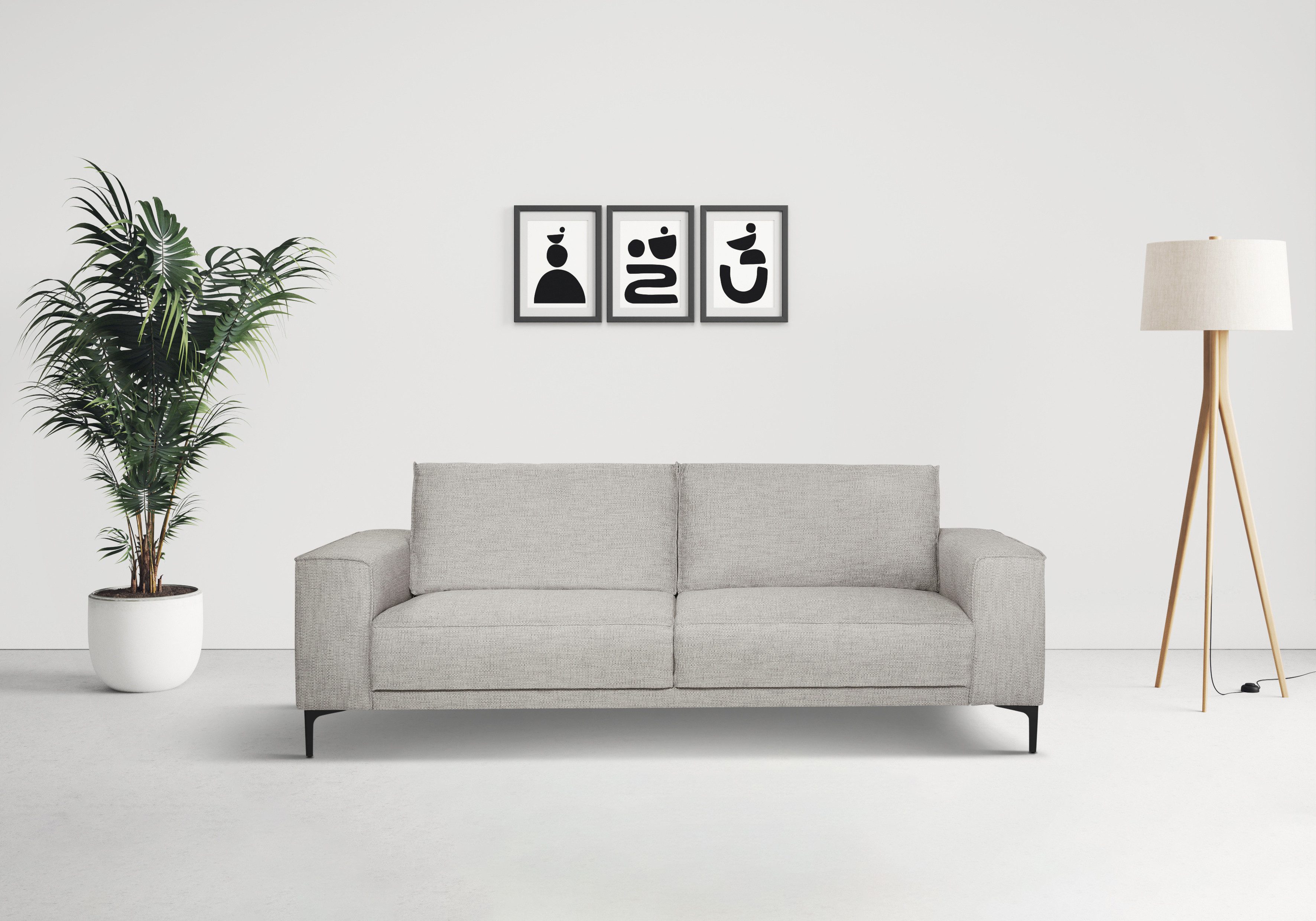 Places of Style 3-Sitzer "3er Sofa Oland, Struktur, Flachgewebe, Luxus-Micr günstig online kaufen