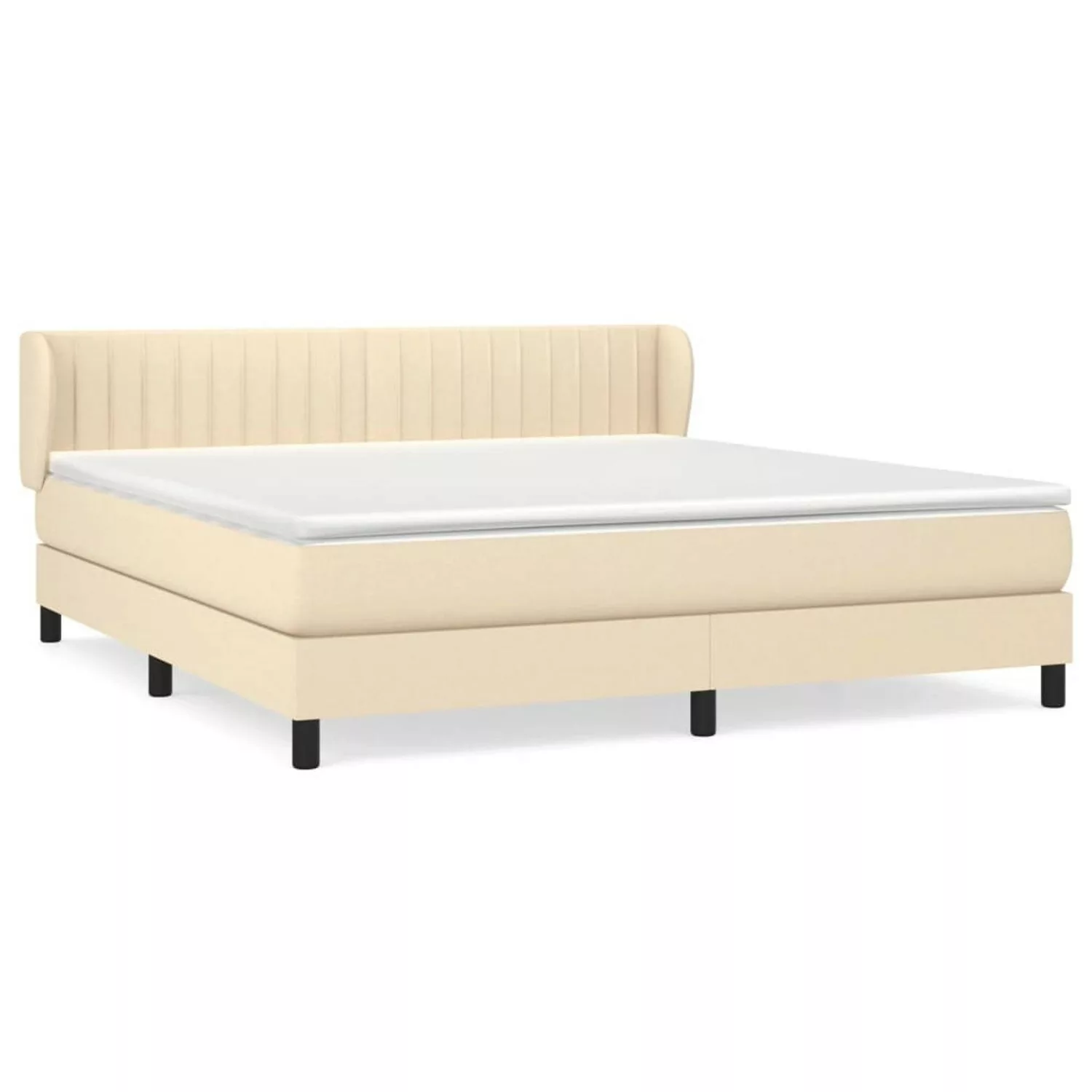 vidaXL Boxspringbett mit Matratze Creme 160x200 cm Stoff1398617 günstig online kaufen