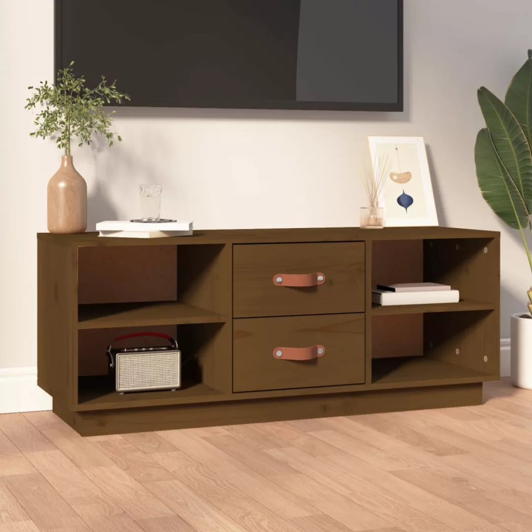 Vidaxl Tv-schrank Honigbraun 100x34x40 Cm Massivholz Kiefer günstig online kaufen