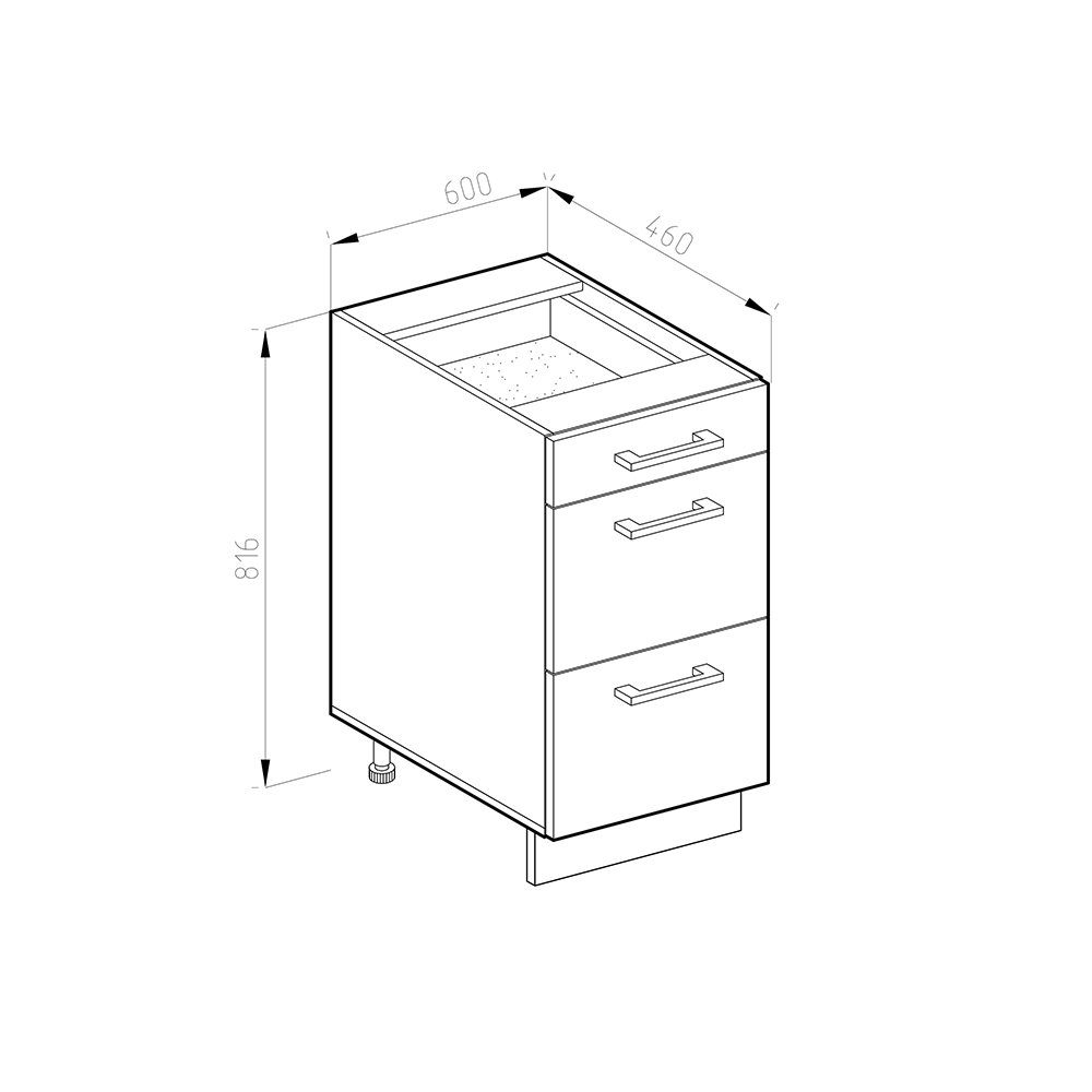 Vicco Unterschrank R-Line, Weiß Hochglanz/Weiß, 60 günstig online kaufen
