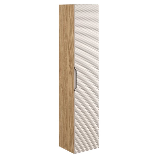 Lomadox Hochschrank OLUO-56-BEIGE Badschrank, 1-türig, Eiche mit beige, 3D- günstig online kaufen