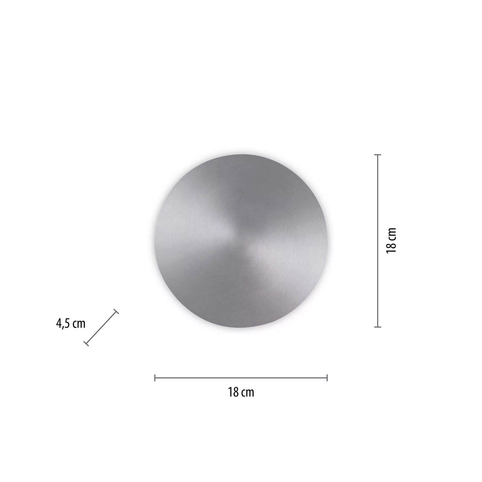 LED-Wandleuchte Akku Puntua Ø 18 cm aluminium günstig online kaufen