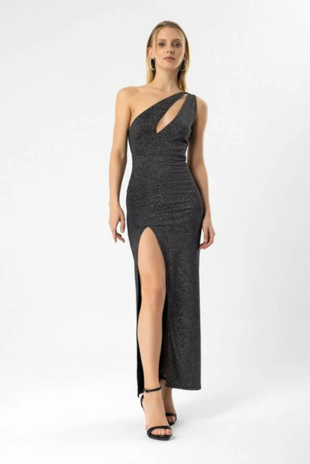 No Matter What One-Shoulder-Kleid im metallenen Glitzer-Look günstig online kaufen