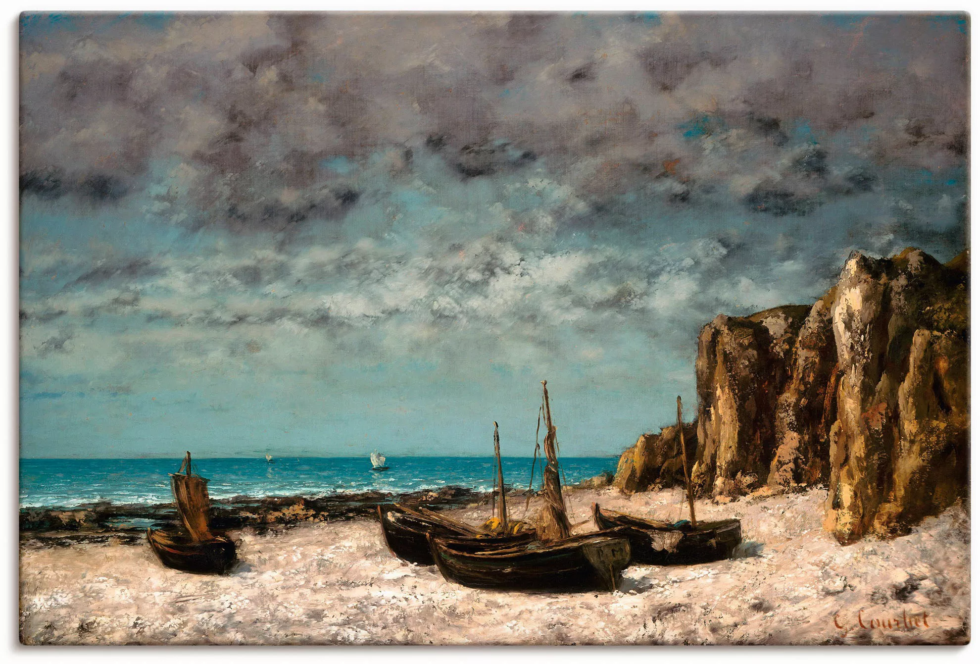 Artland Wandbild "Boote am Strand von Etretat. Um 1872/75", Bilder von Boot günstig online kaufen