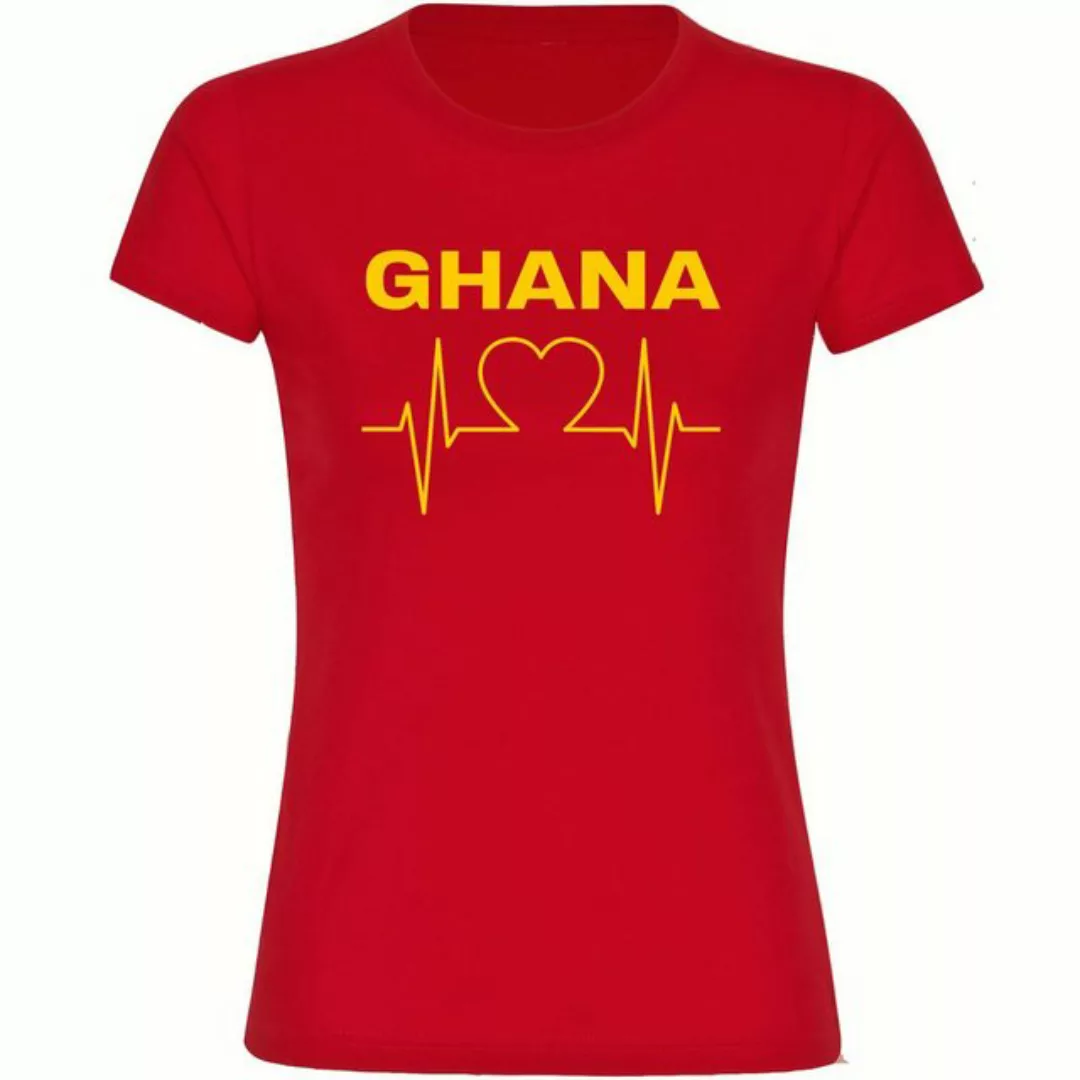 multifanshop T-Shirt Damen Ghana - Herzschlag - Frauen günstig online kaufen