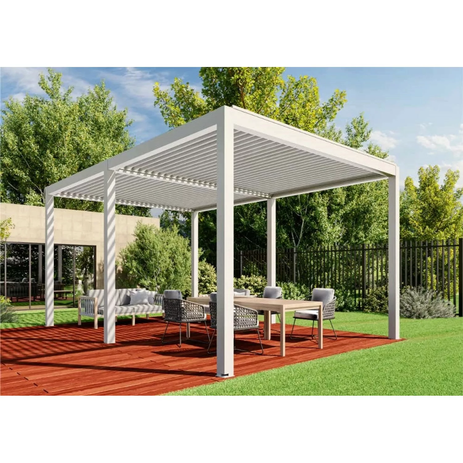 Huun Pergola Mezzo in Weiß 600 x 400 cm günstig online kaufen