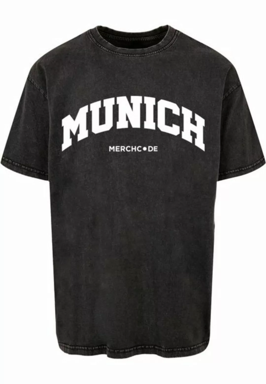 Merchcode T-Shirt Merchcode Herren Munich Wording - Acid Washed Oversize Te günstig online kaufen