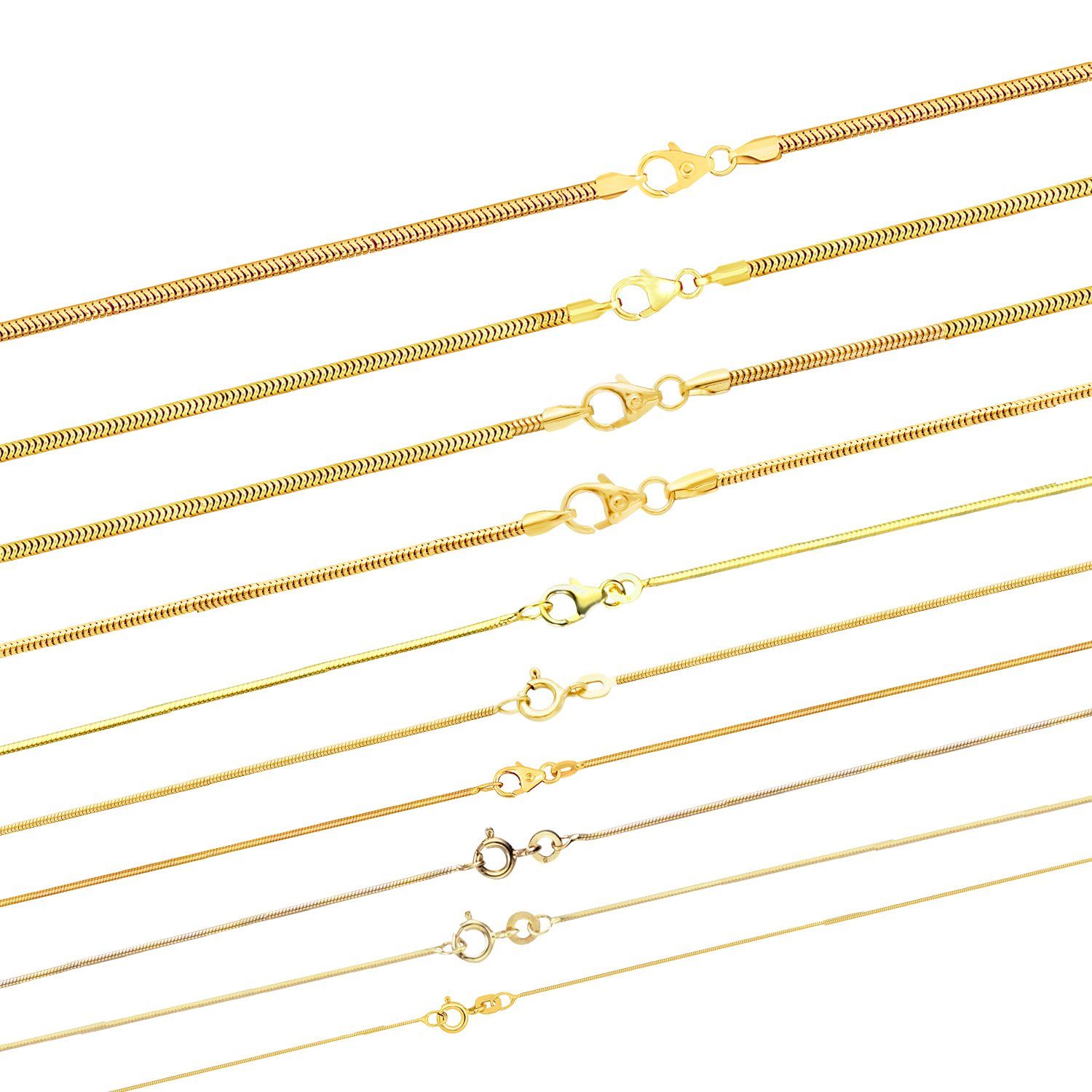 HOPLO Schlangenkette Goldkette Schlangenkette Länge 40cm günstig online kaufen