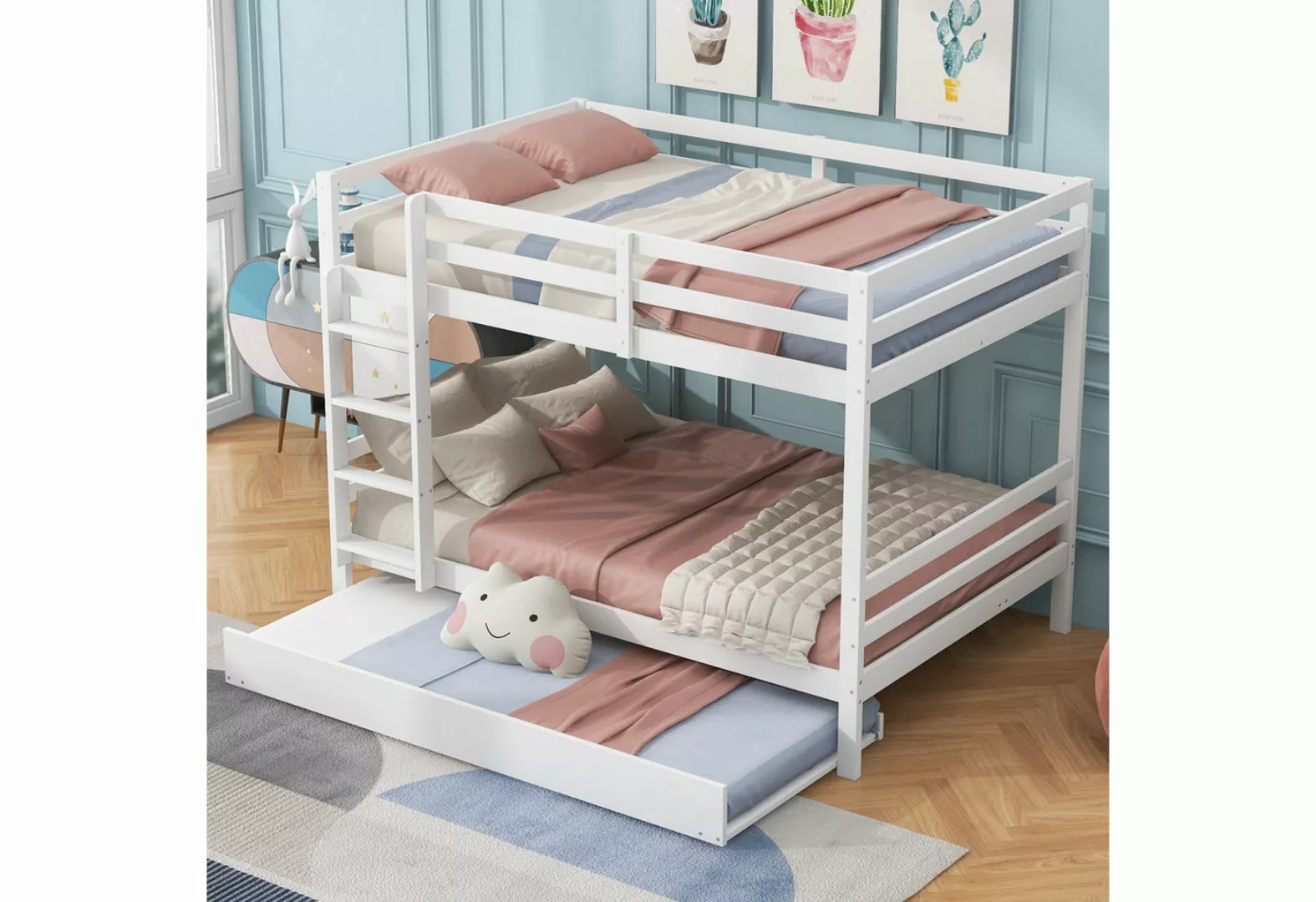 TavilaEcon Etagenbett Kinderbett Jugendbett Holzbett Dreibett 140x200cm, Ho günstig online kaufen