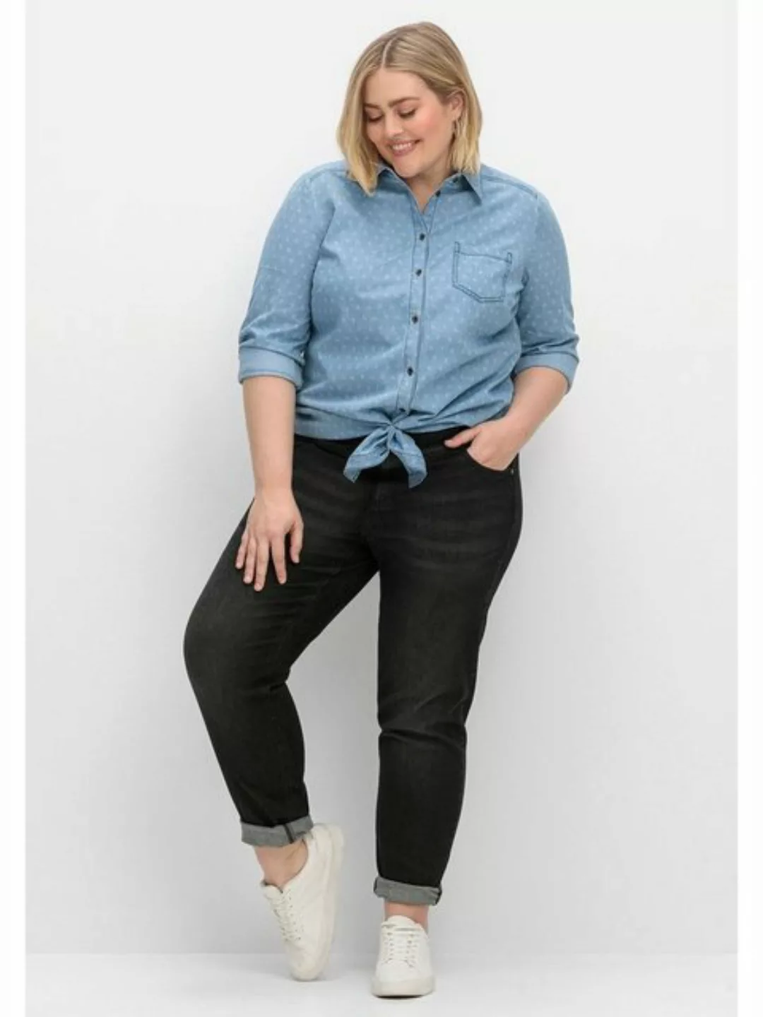 Sheego Stretch-Jeans Große Größen mit breitem High-Waist-Bund günstig online kaufen