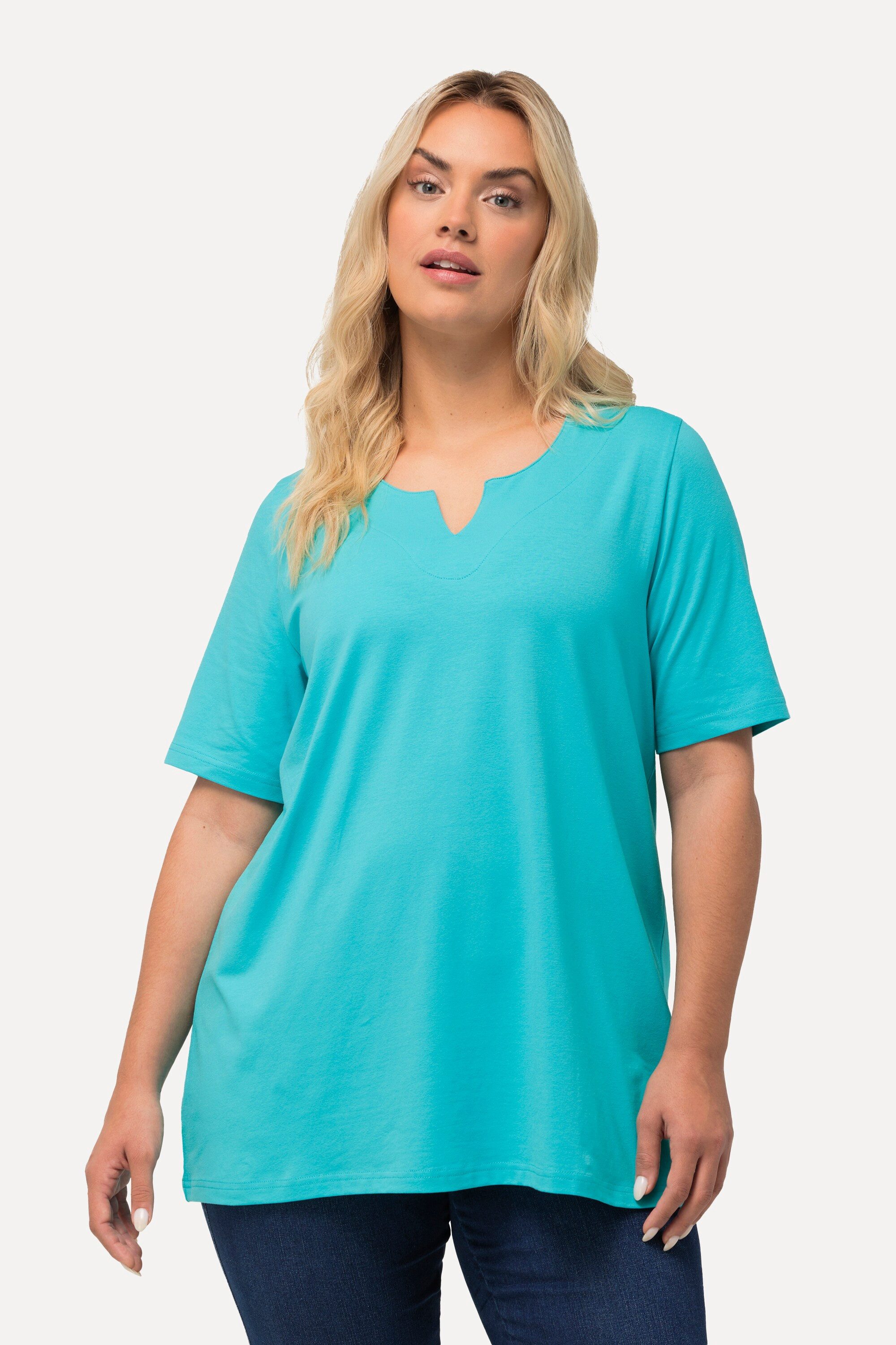 Ulla Popken T-Shirt T-Shirt A-Linie Tunika-Ausschnitt günstig online kaufen