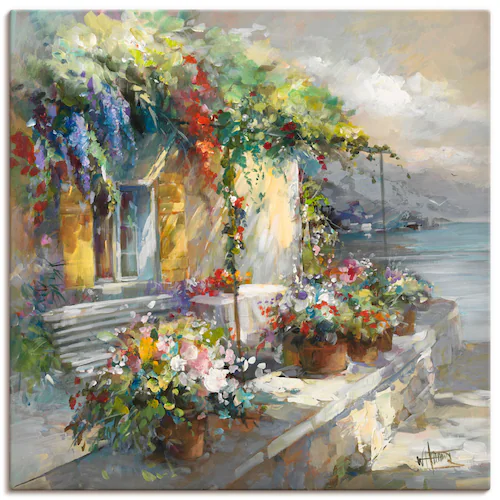 Artland Leinwandbild "Veranda am See", Garten, (1 St.), auf Keilrahmen gesp günstig online kaufen
