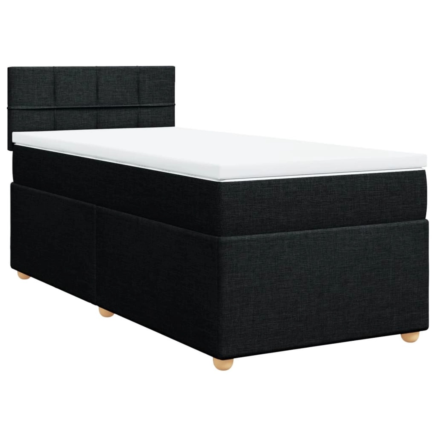 vidaXL Boxspringbett, Boxspringbett mit Matratze Schwarz Stoff günstig online kaufen