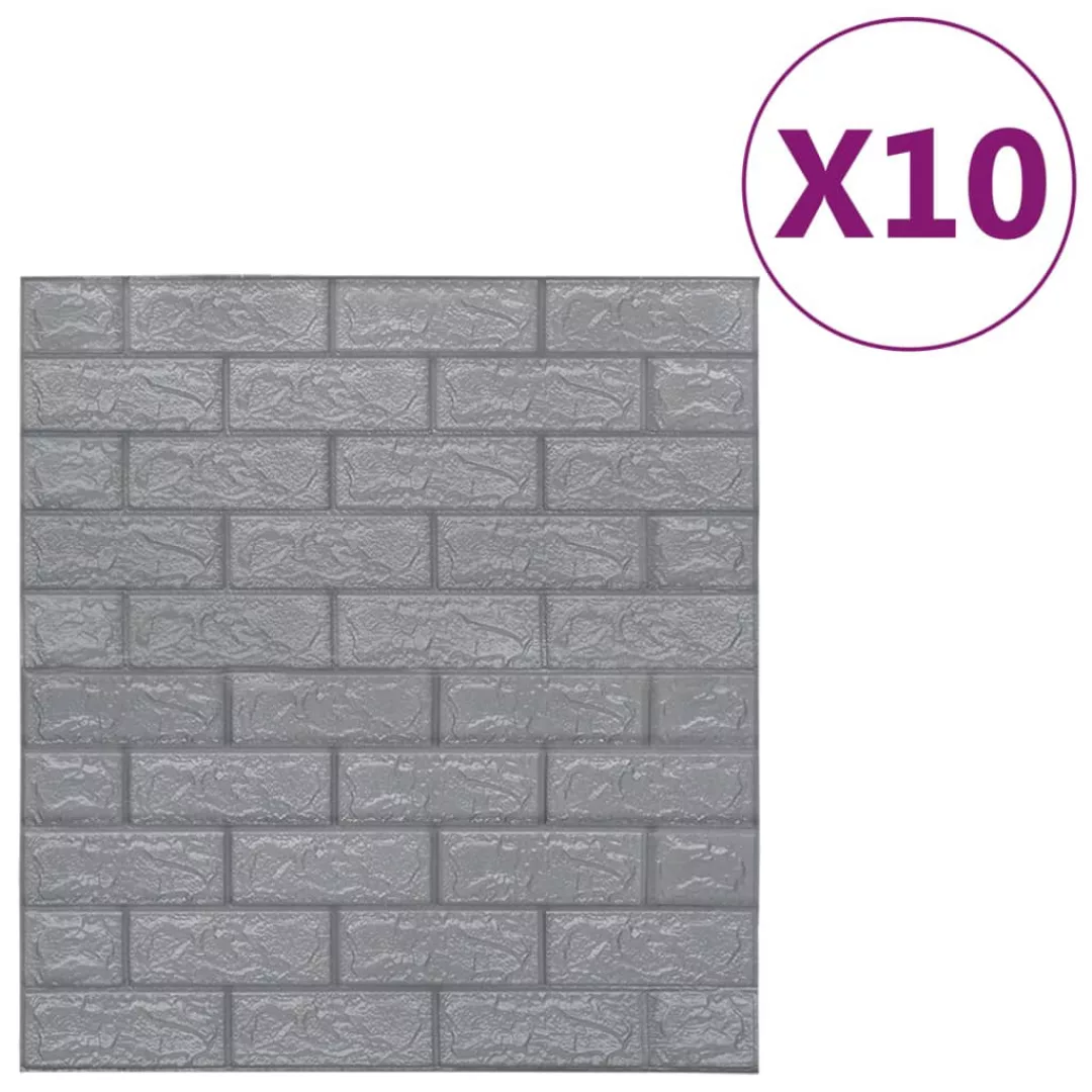vidaXL Fotohintergrund 3D Tapete Bricks Selbstklebend 10 St Anthrazit günstig online kaufen
