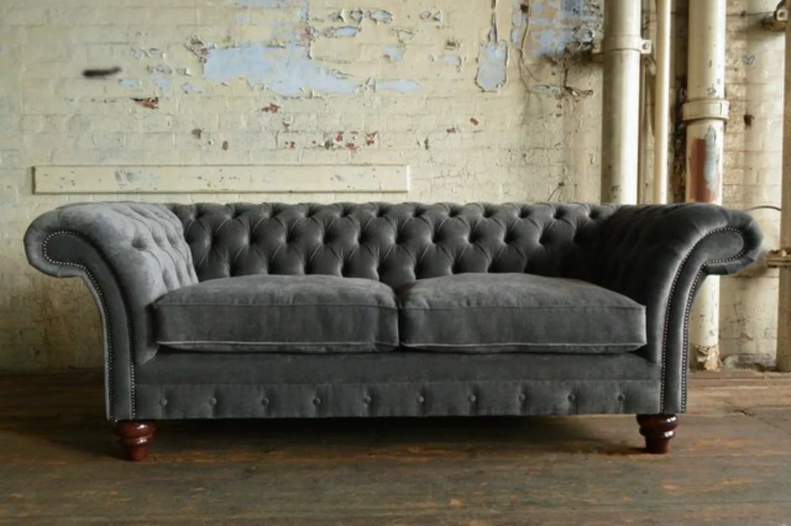 JVmoebel 3-Sitzer Design Sofa Chesterfield Luxus Klass Couch Polster Textil günstig online kaufen
