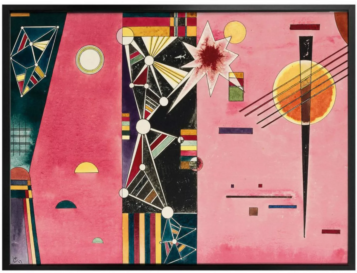 Wall-Art Poster »Kandinsky abstrakte Kunst Rosa Rot«, Abstrakt, (1 St.), Po günstig online kaufen