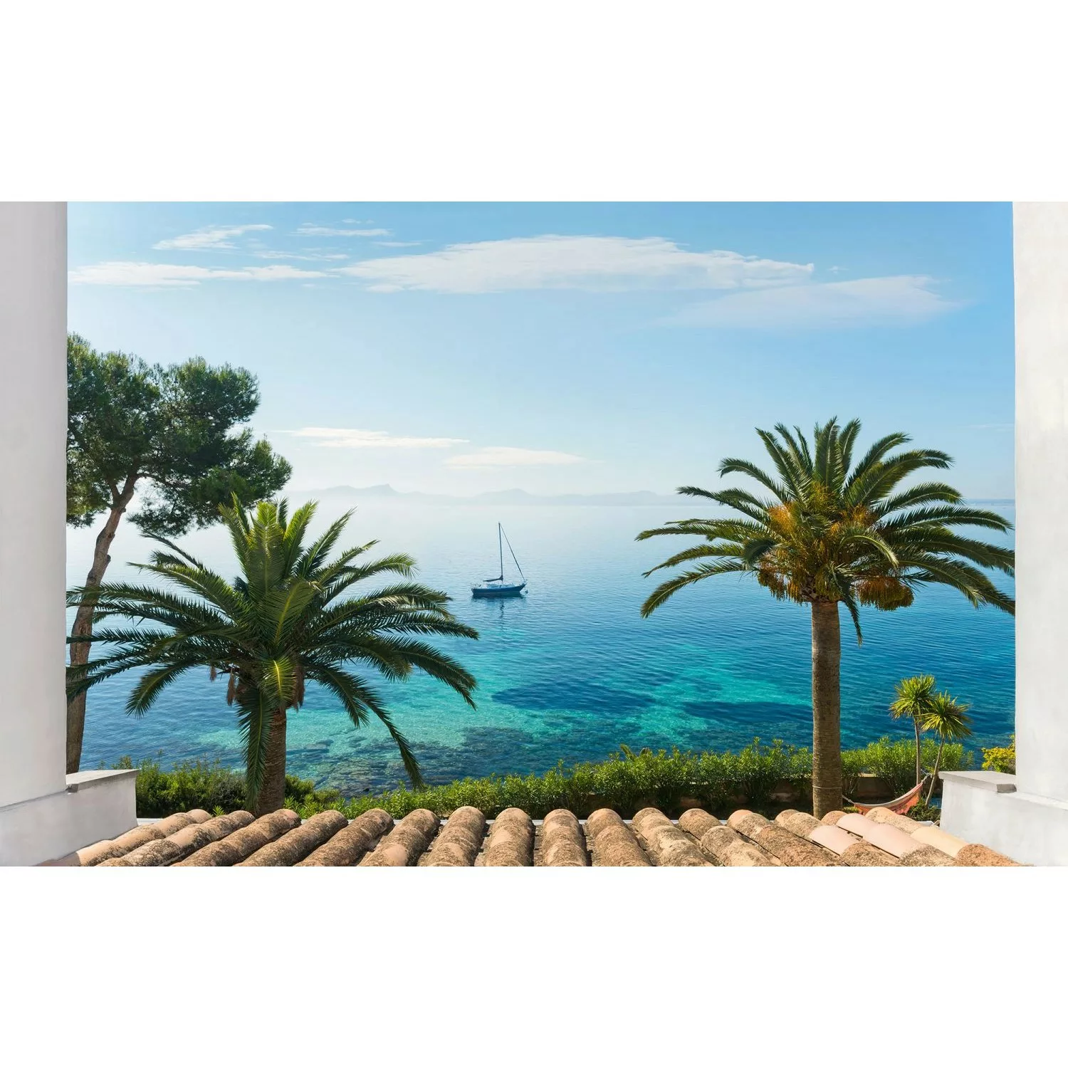 Sanders & Sanders Fototapete Landschaft Grün und Blau 450 x 280 cm 612651 günstig online kaufen