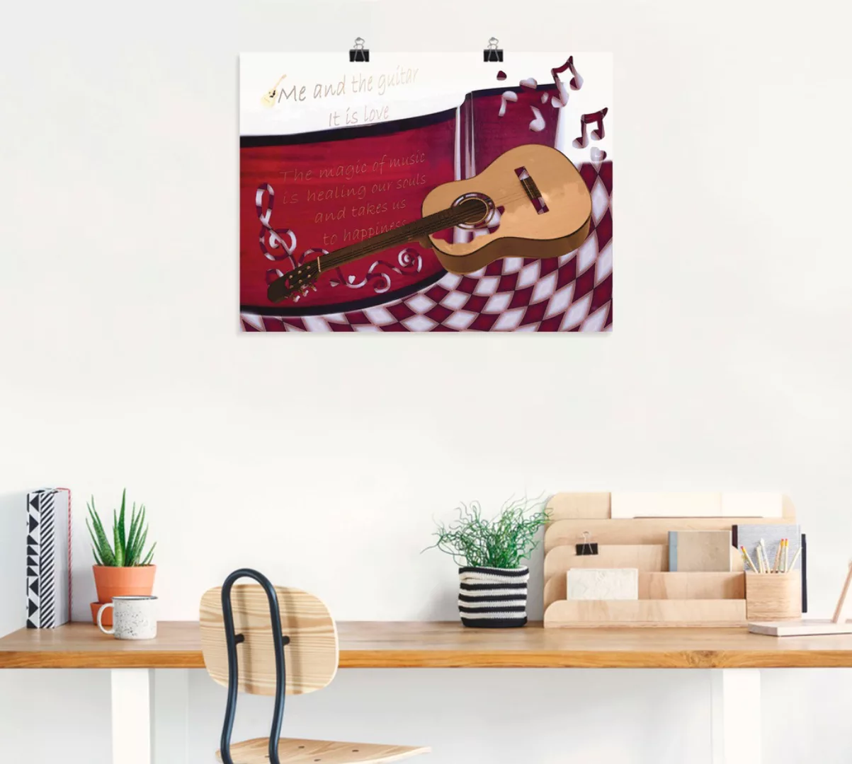 Artland Poster »Die Gitarre und Ich«, Instrumente, (1 St.), als Alubild, Le günstig online kaufen