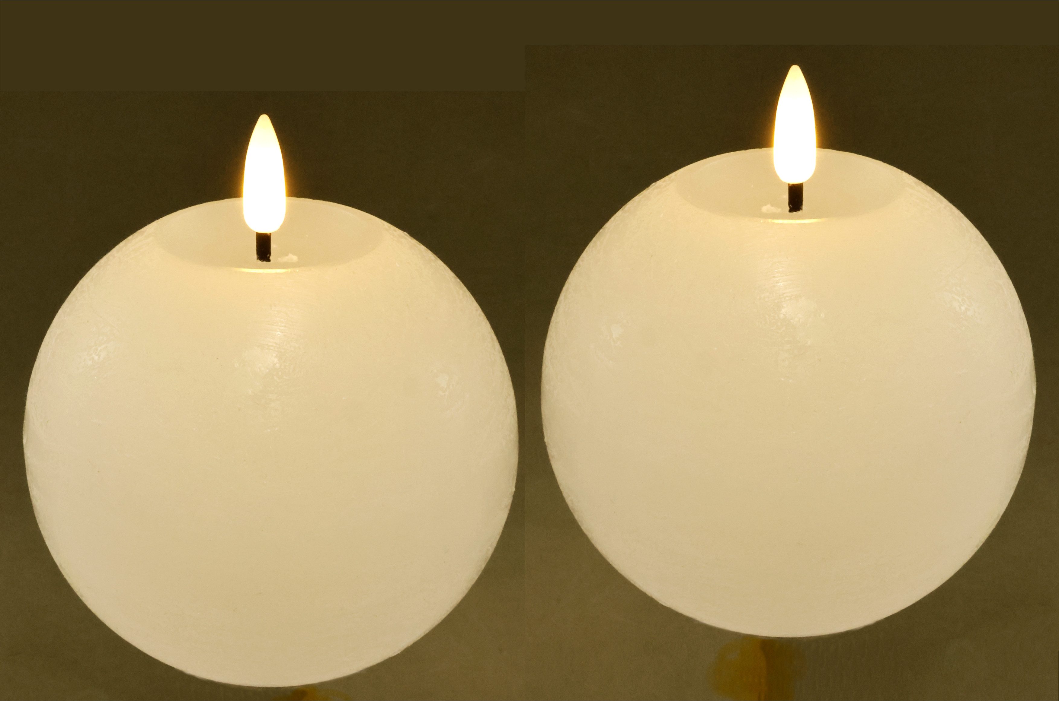 I.GE.A. LED-Kerze »LED Echtwachskerze 2er Set«, Mit Timer Flackernd Stumpen günstig online kaufen