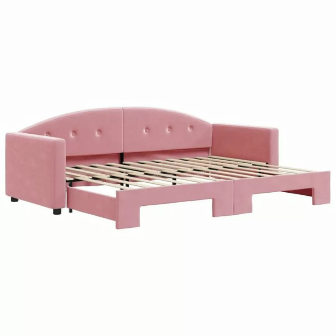 vidaXL Bett Tagesbett Ausziehbar Rosa 80x200 cm Samt günstig online kaufen