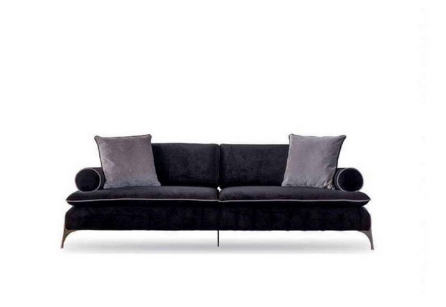 Xlmoebel Sofa Vier-Sitzer-Sofa aus schwarzem Stoff für luxuriöses und moder günstig online kaufen