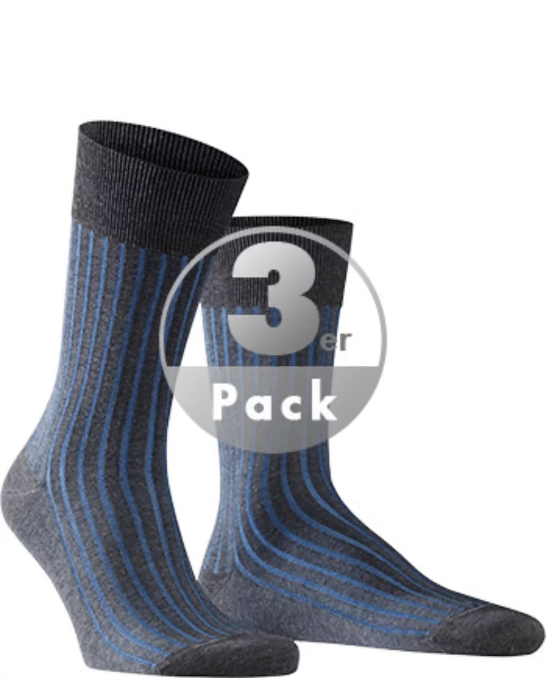 FALKE Shadow Herren Socken, 47-48, Grau, Rippe, Baumwolle, 14648-319107 günstig online kaufen