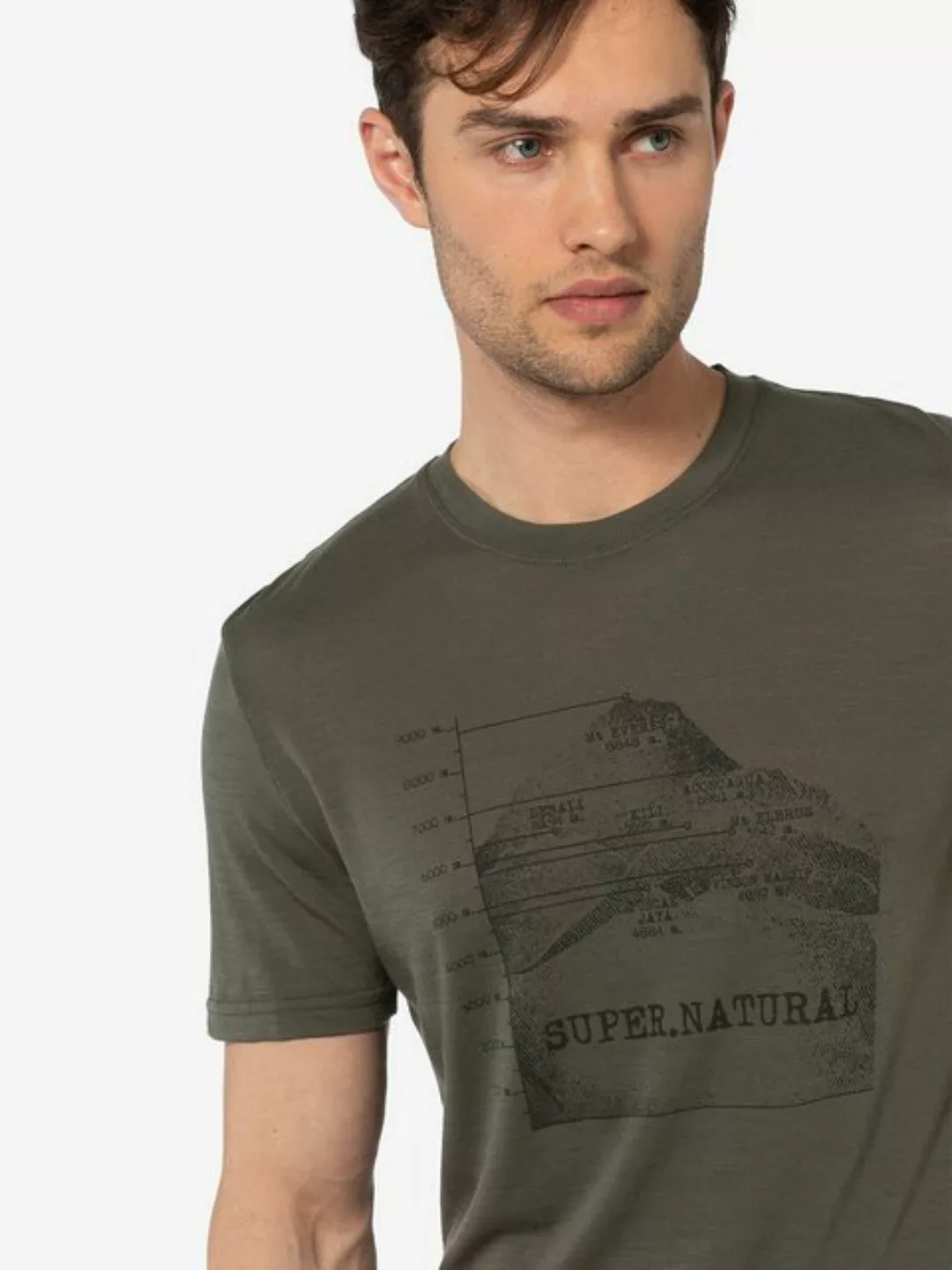 SUPER.NATURAL T-Shirt für Herren, Merino 7 PEAKS TEE Berg Motiv, atmungsakt günstig online kaufen