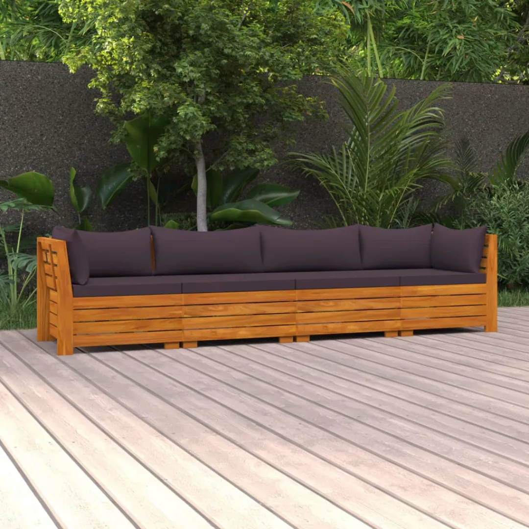 4-sitzer-gartensofa Mit Kissen Massivholz Akazie günstig online kaufen