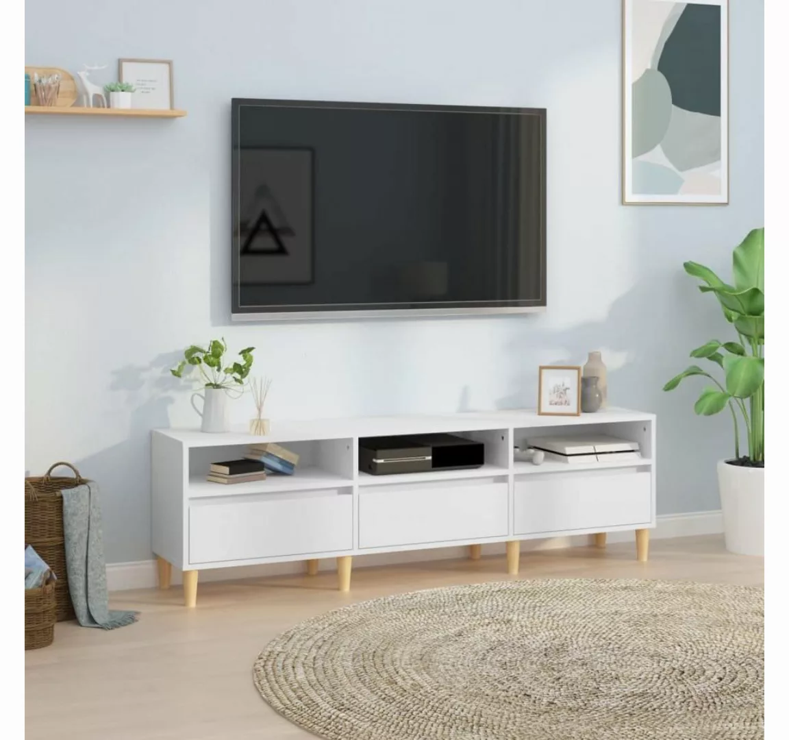 furnicato TV-Schrank Weiß 150x30x44,5 cm Holzwerkstoff günstig online kaufen