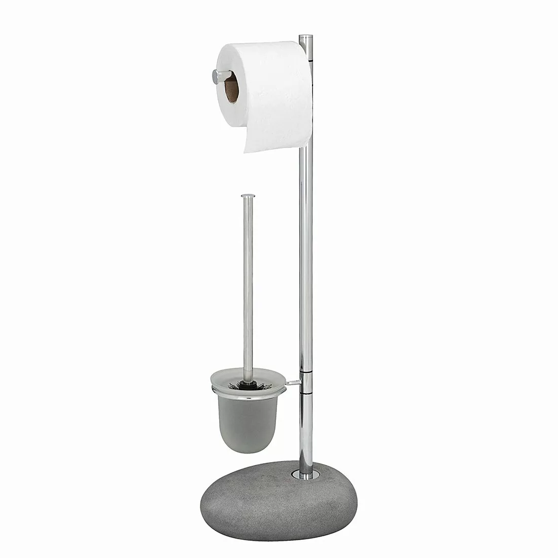 WENKO Stand WC-Garnitur Pebble Stone Grey grau günstig online kaufen